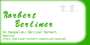 norbert berliner business card